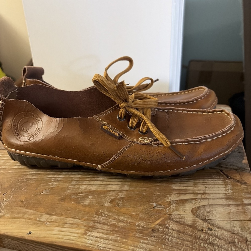 Camel Active Moccasin Brown Leather Shoes Men's Size 43
